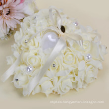 Almohadilla hermosa del portador de anillo de la alta calidad de la decoración del banquete de boda